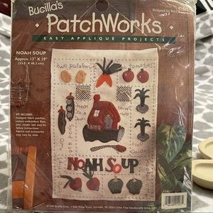 🌸 5 for $25 // Vintage 1996 Bucillas Patchworks Noah's Soup Applique
